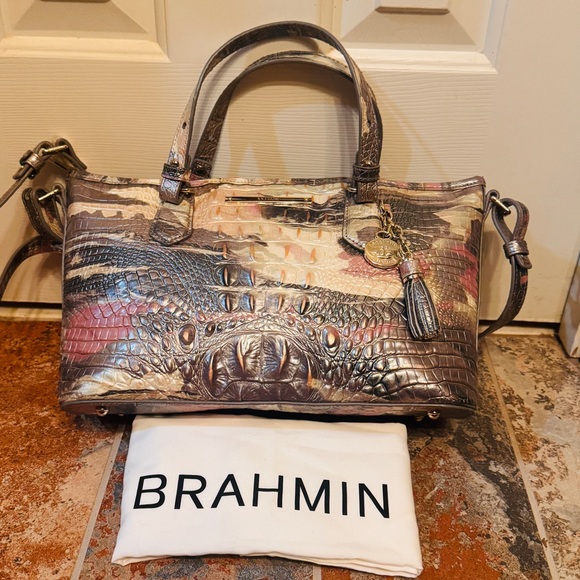 Brahmin Handbags - RARE COLOR! Brahmin Genuine Leather Croc Embossed Mini Asher in Muse Melbourne!